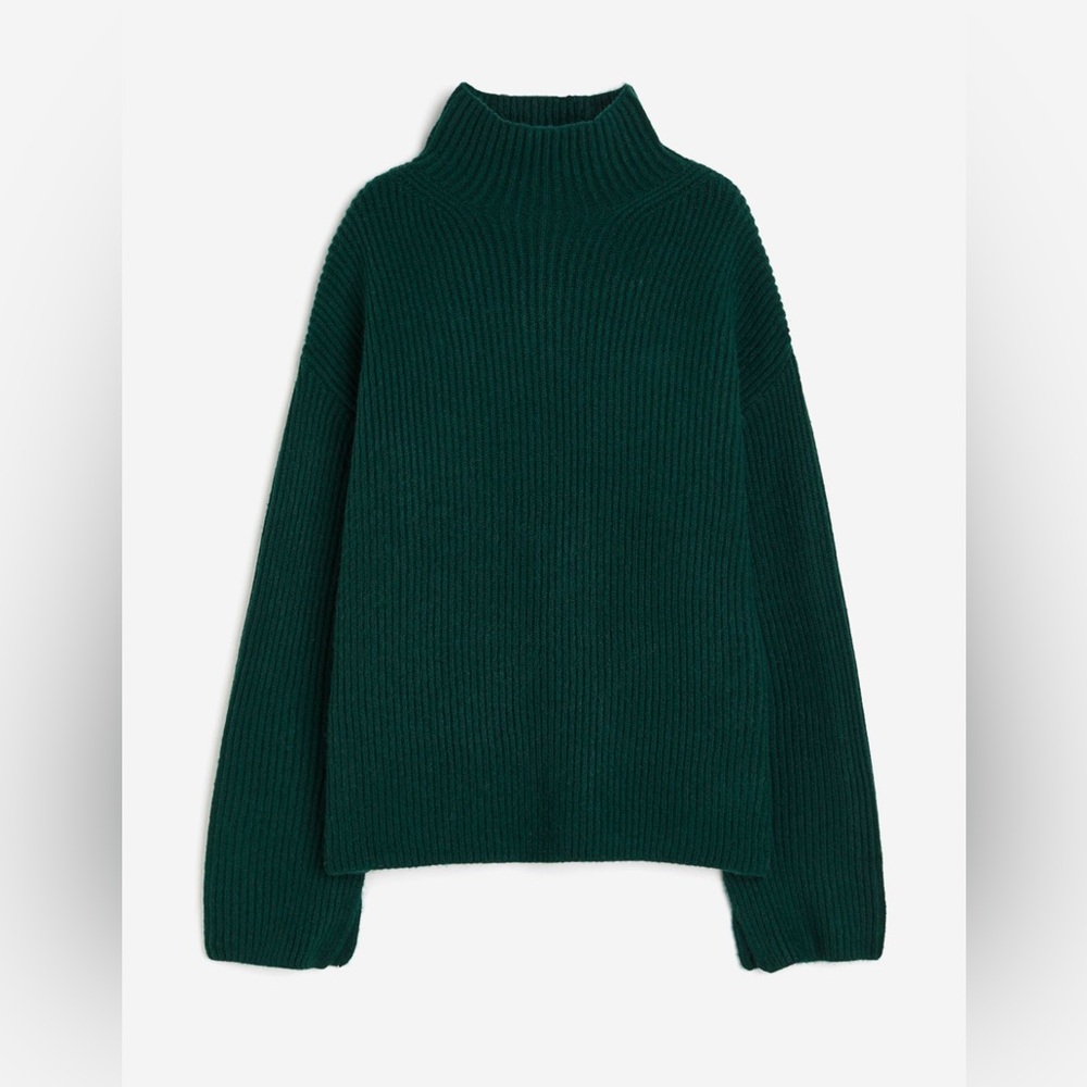 H&M Rib-Knit Mock Turtleneck Sweater XS